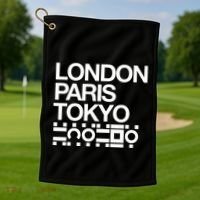 London Paris Tokyo Krakoa Golf Towel thumb 1