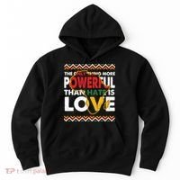 Love Powerful Than Hate Black History Month Hoodie thumb 0