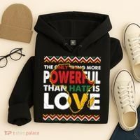 Love Powerful Than Hate Black History Month Hoodie thumb 4