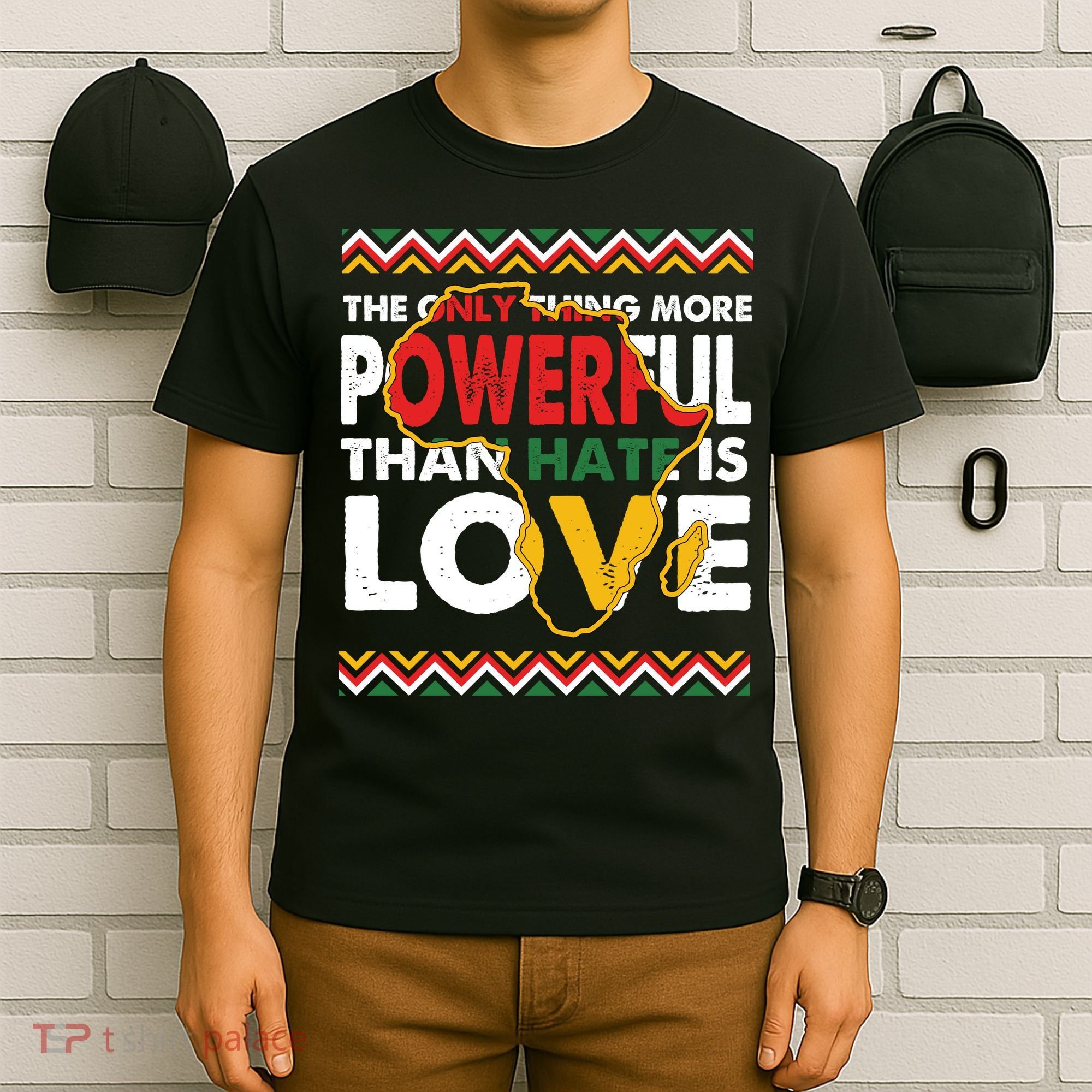 Love Powerful Than Hate Black History Month T-Shirt