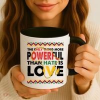 Love Powerful Than Hate Black History Month Coffee Mug thumb 3