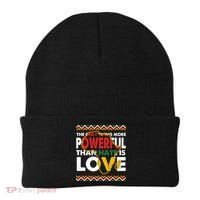 Love Powerful Than Hate Black History Month Beanie thumb 0