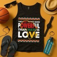 Love Powerful Than Hate Black History Month Tank Top thumb 4