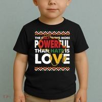 Love Powerful Than Hate Black History Month Toddler T-Shirt thumb 2