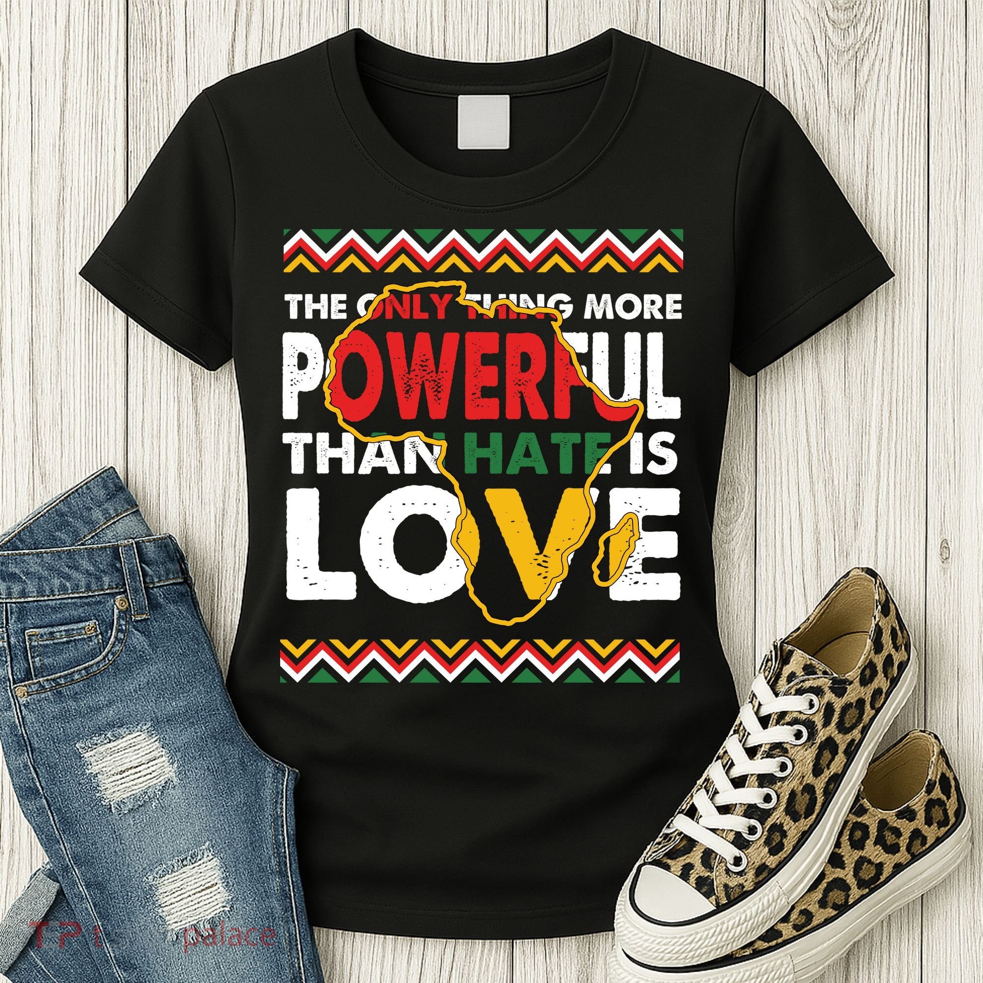 Love Powerful Than Hate Black History Month Women's T-Shirt