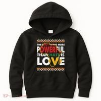 Love Powerful Than Hate Black History Month Kids Hoodie thumb 0