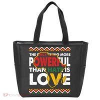 Love Powerful Than Hate Black History Month Tote Bag thumb 0