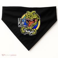 Lets Play Video Games T Rex USA-Made Doggie Bandana thumb 0