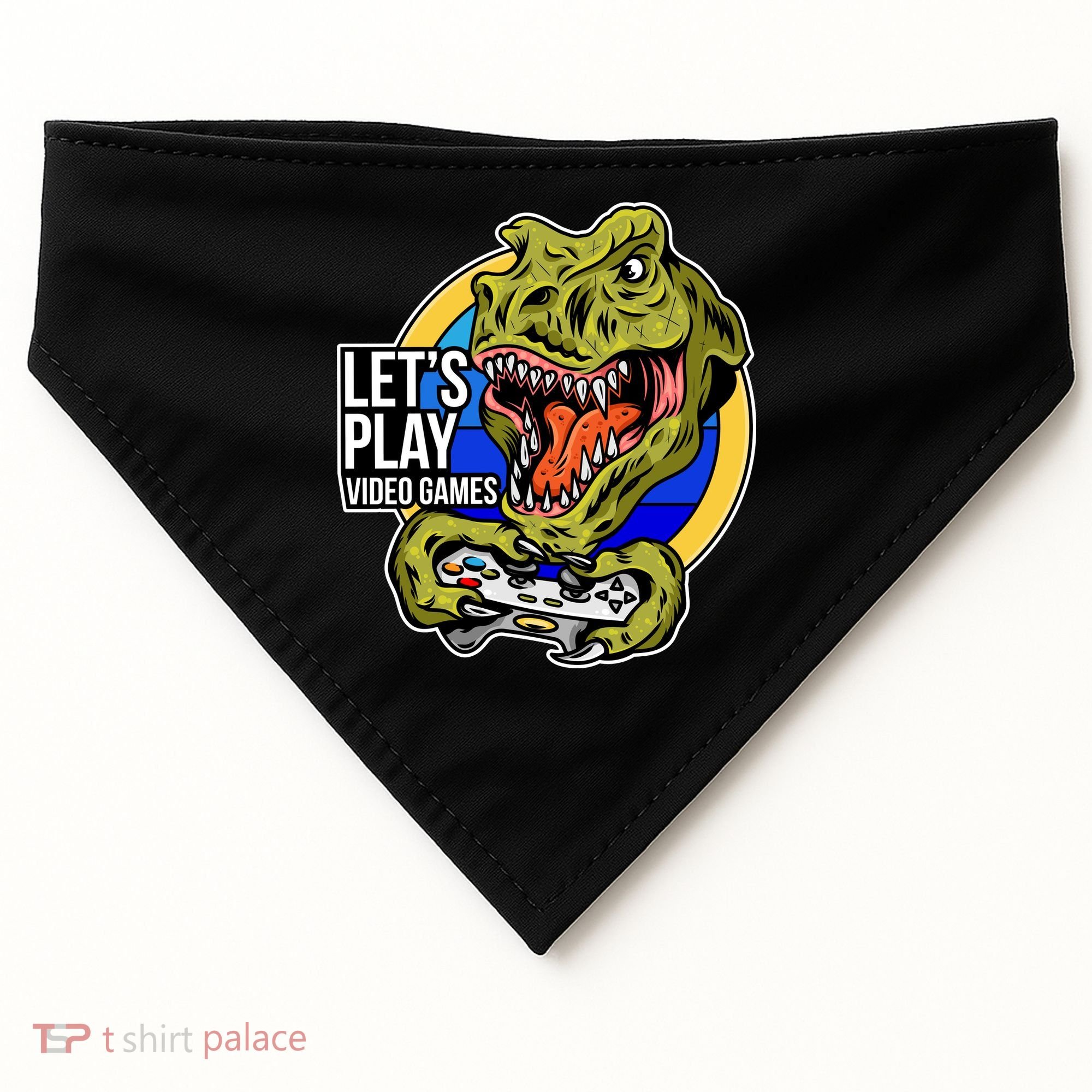 Lets Play Video Games T Rex USA-Made Doggie Bandana