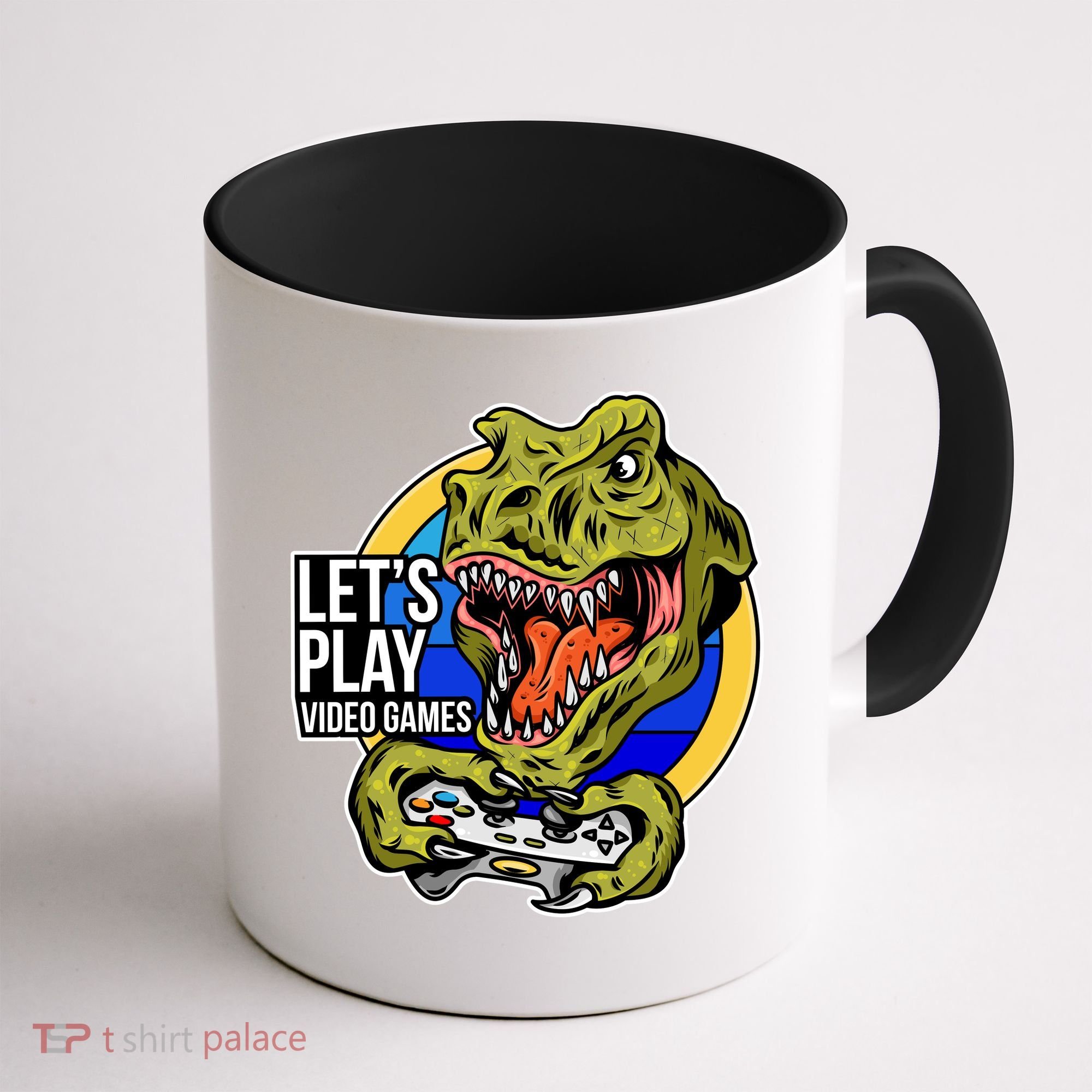 Lets Play Video Games T Rex Coffee Mug