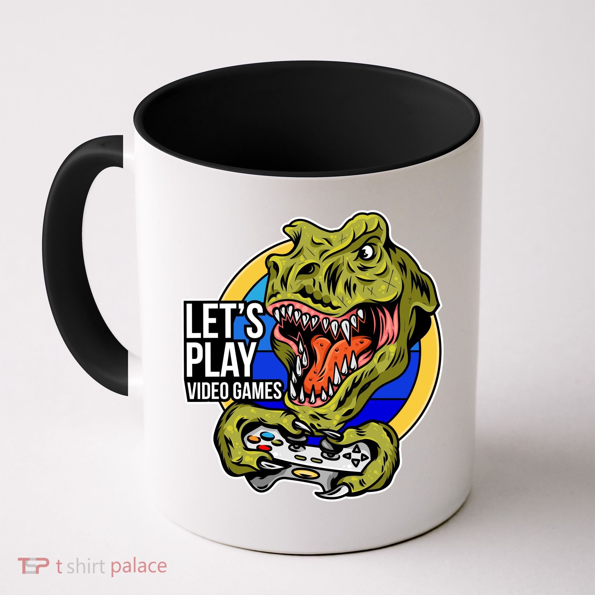Lets Play Video Games T Rex Coffee Mug