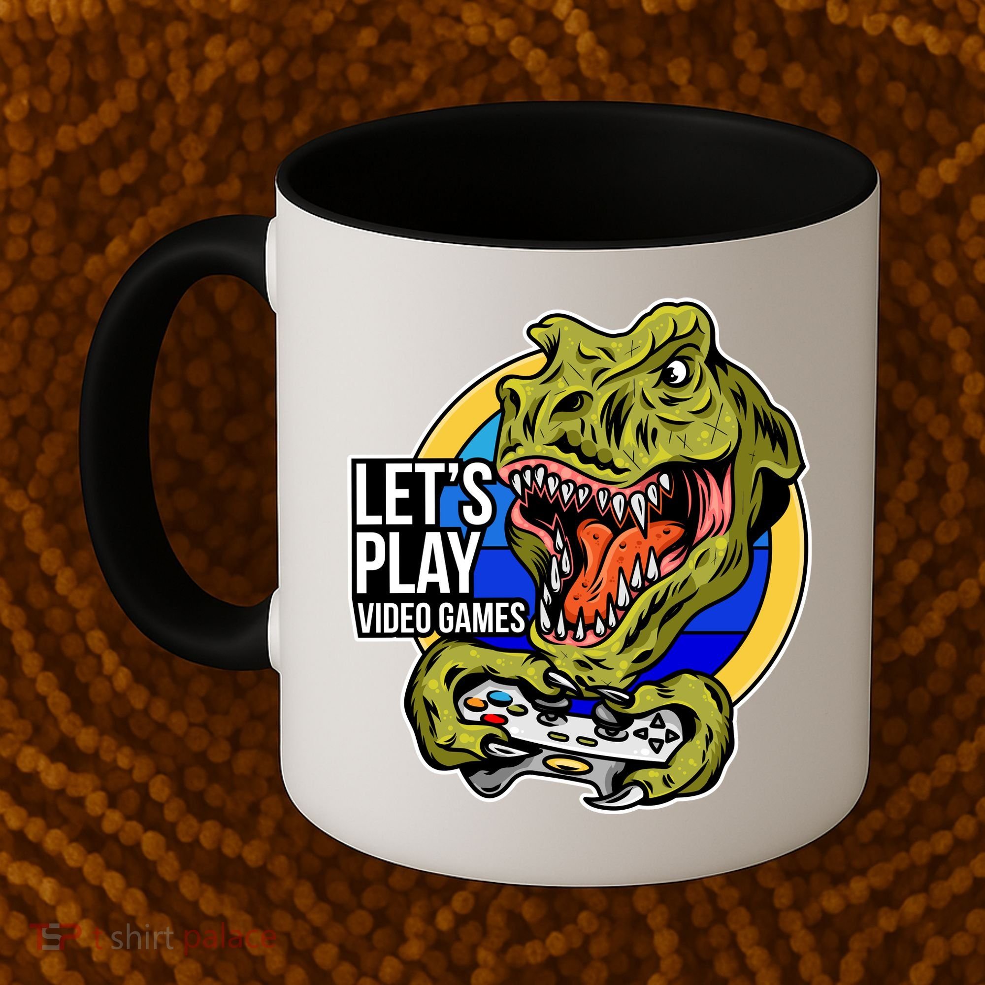Lets Play Video Games T Rex Coffee Mug