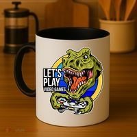 Lets Play Video Games T Rex Coffee Mug thumb 4