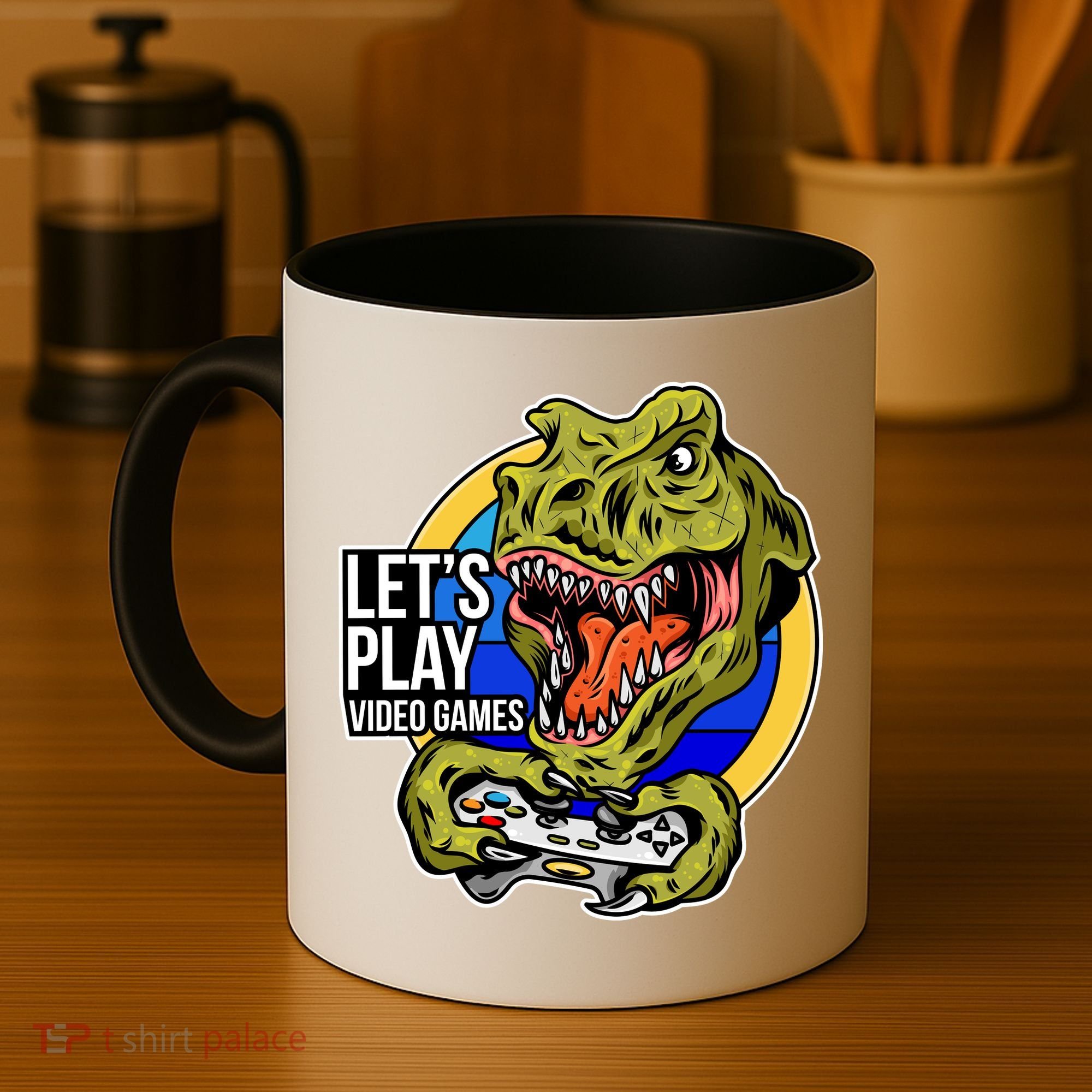 Lets Play Video Games T Rex Coffee Mug