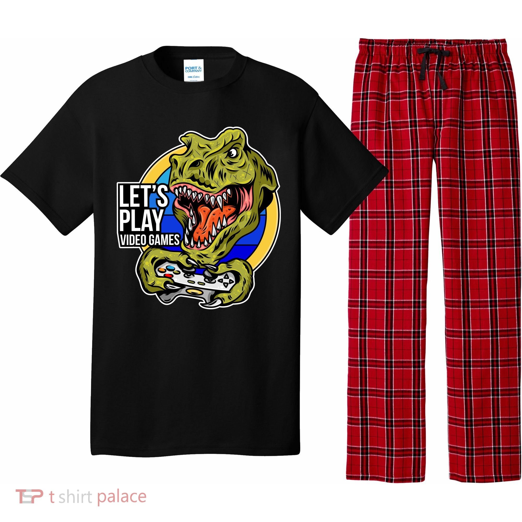 Lets Play Video Games T Rex Pajama Set