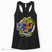 Lets Play Video Games T Rex Women's Tank Top thumb 0