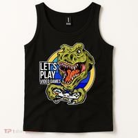Lets Play Video Games T Rex Tank Top thumb 2
