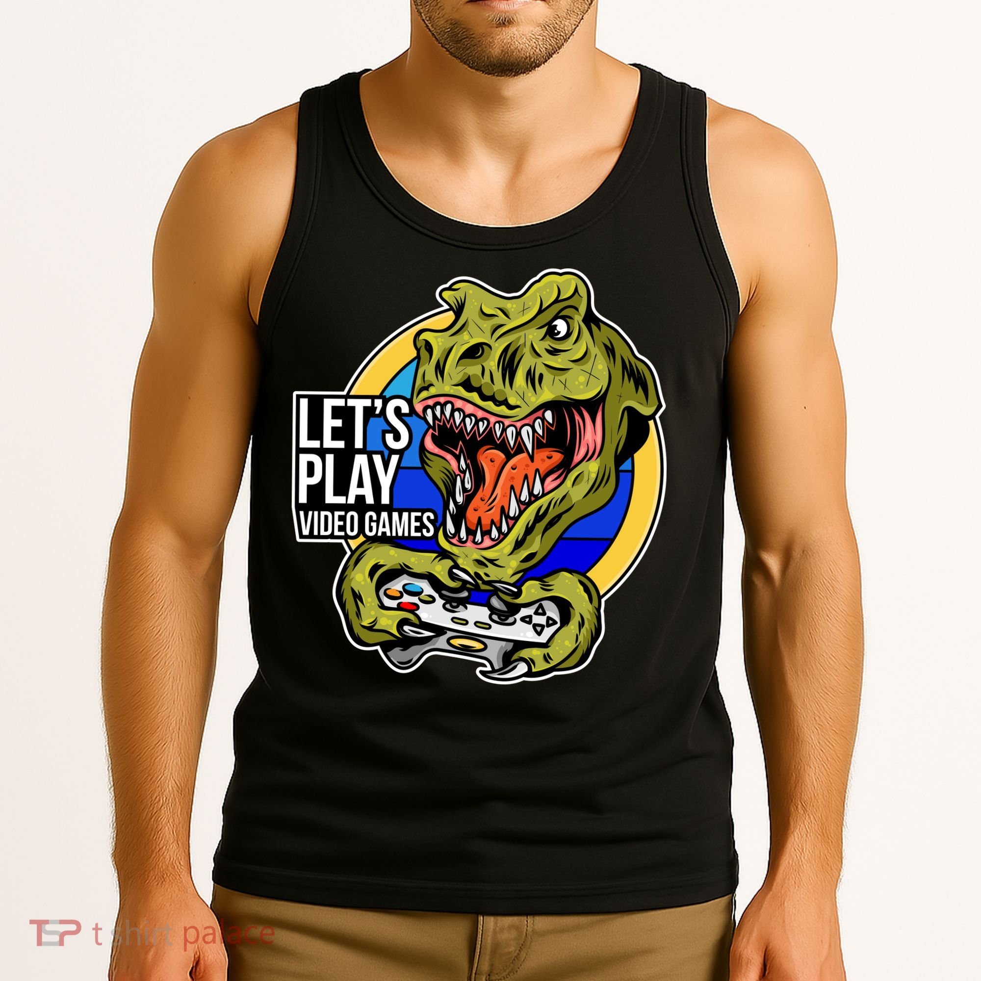 Lets Play Video Games T Rex Tank Top