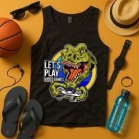 Lets Play Video Games T Rex Tank Top thumb 4