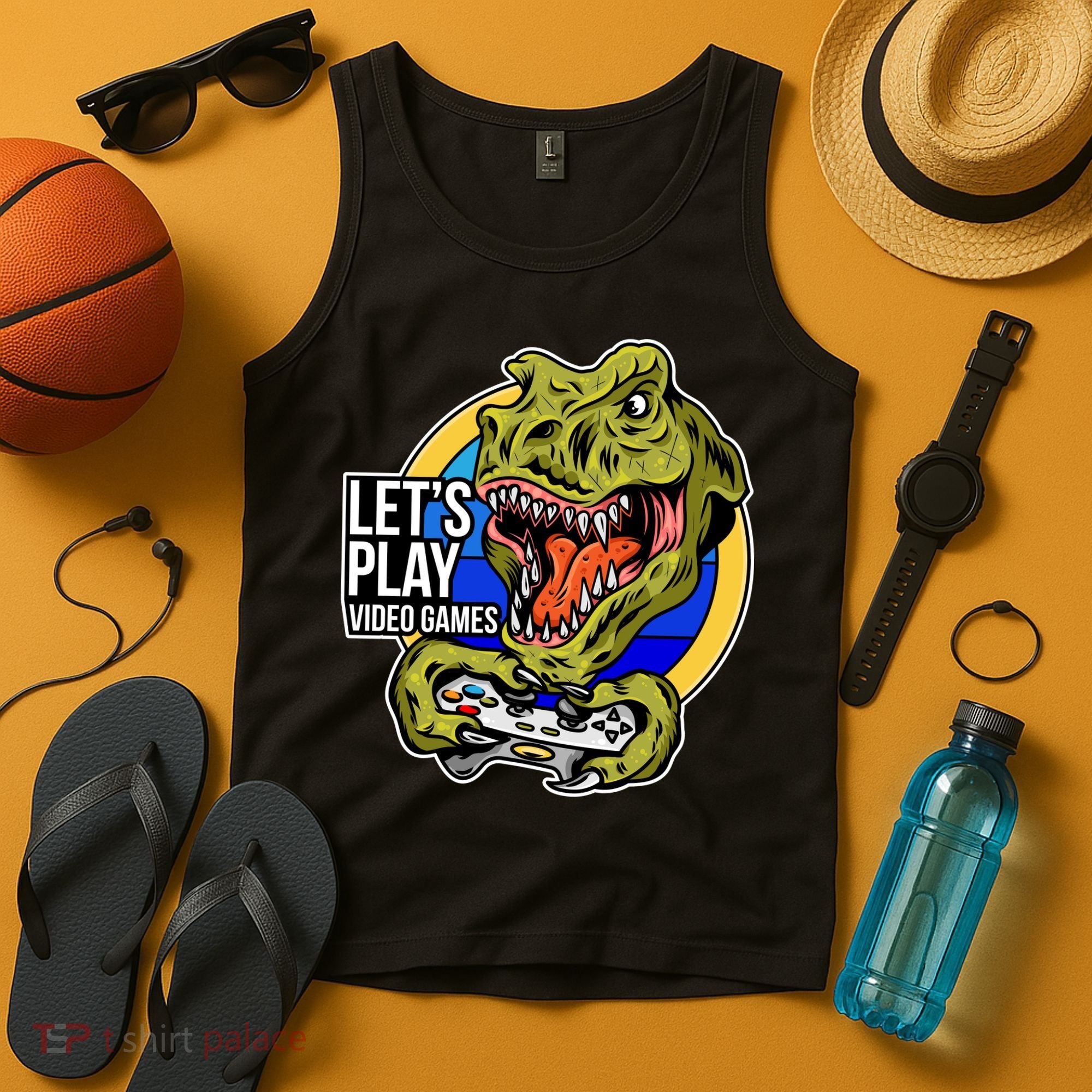 Lets Play Video Games T Rex Tank Top