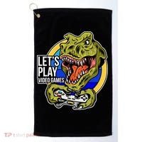 Lets Play Video Games T Rex Golf Towel thumb 0