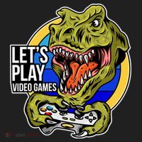 Lets Play Video Games T Rex Golf Towel thumb 3