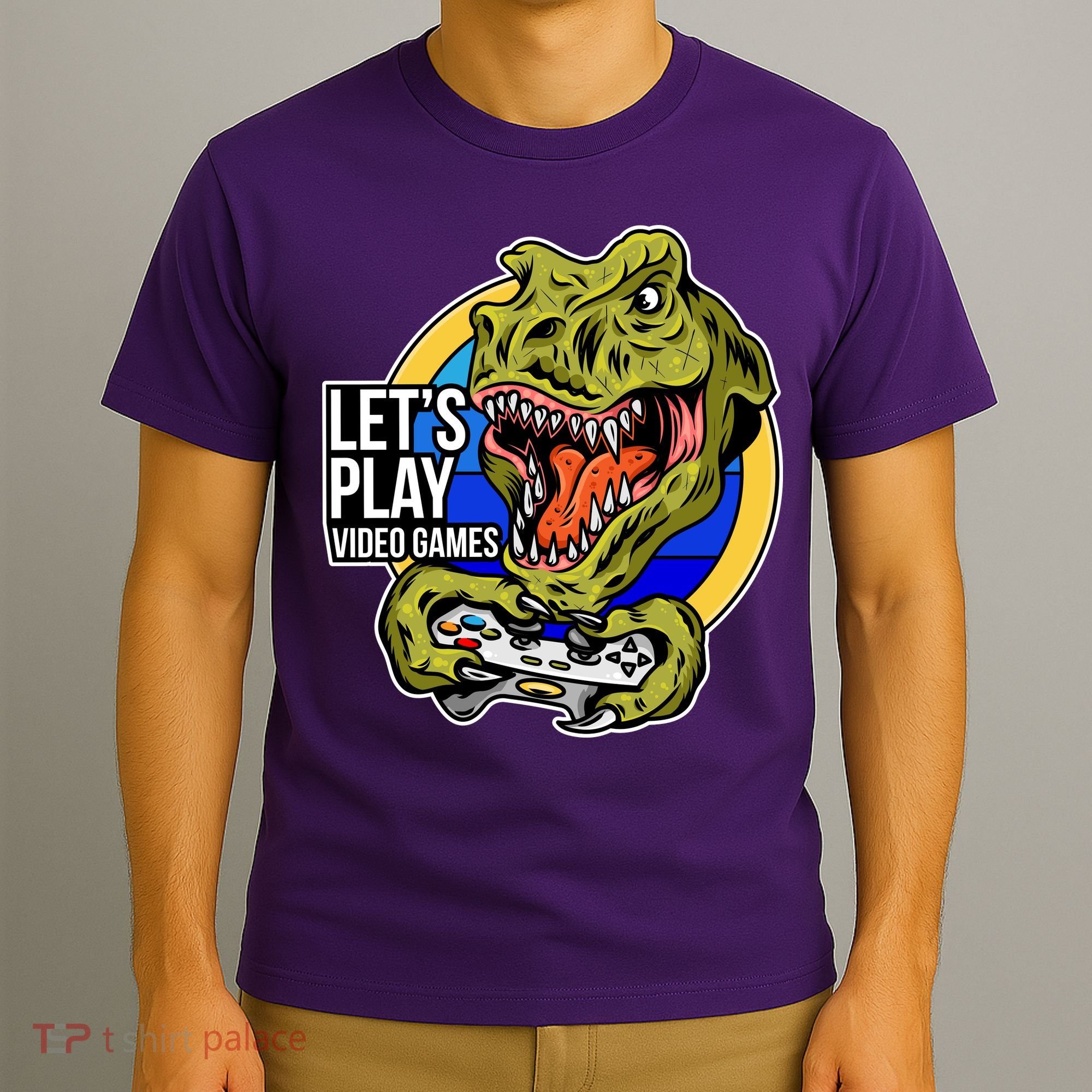Lets Play Video Games T Rex T-Shirt