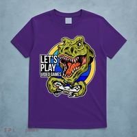 Lets Play Video Games T Rex T-Shirt thumb 5