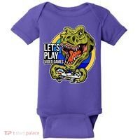 Lets Play Video Games T Rex Baby Bodysuit thumb 0