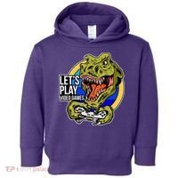Lets Play Video Games T Rex Toddler Hoodie thumb 0
