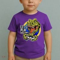 Lets Play Video Games T Rex Toddler T-Shirt thumb 2