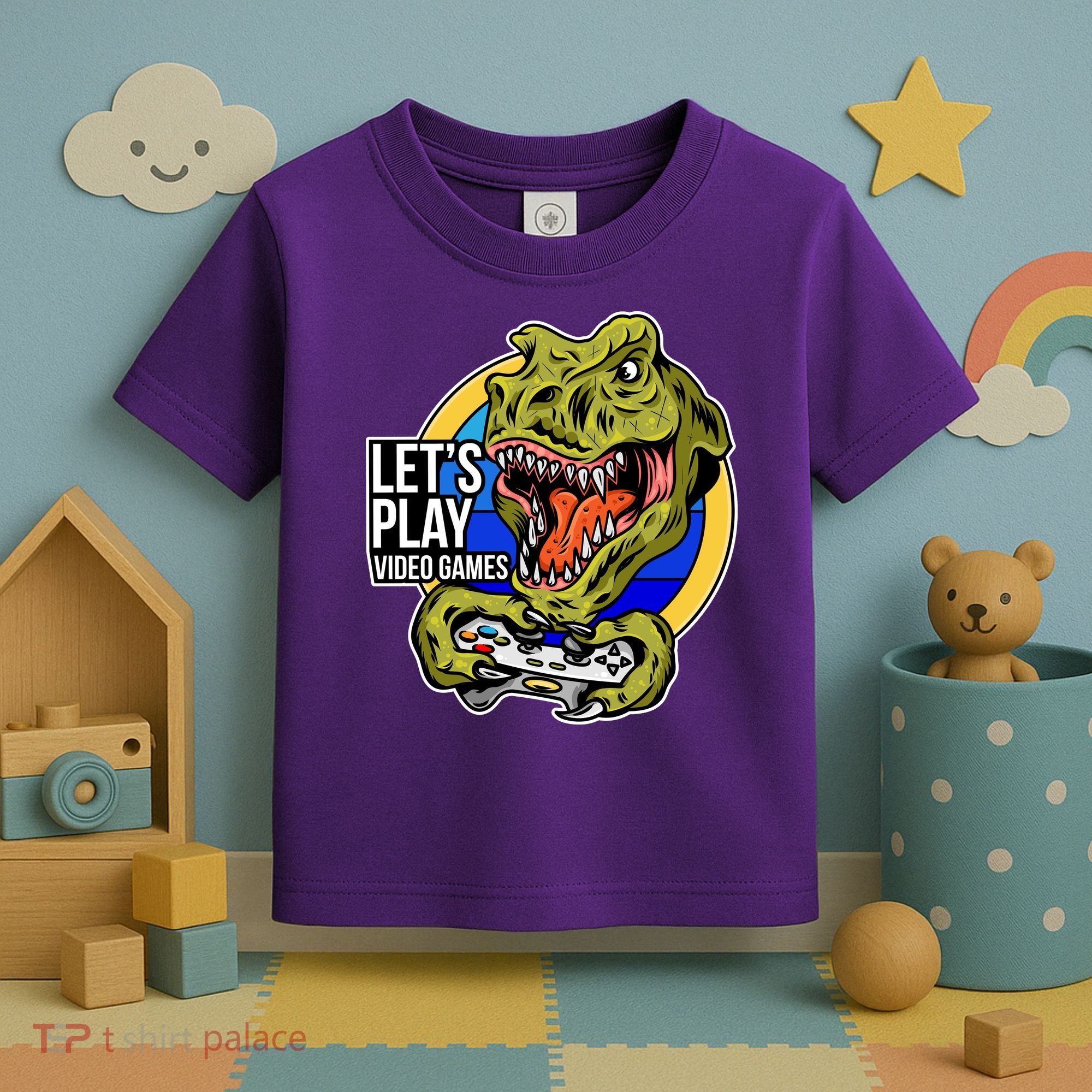 Lets Play Video Games T Rex Toddler T-Shirt