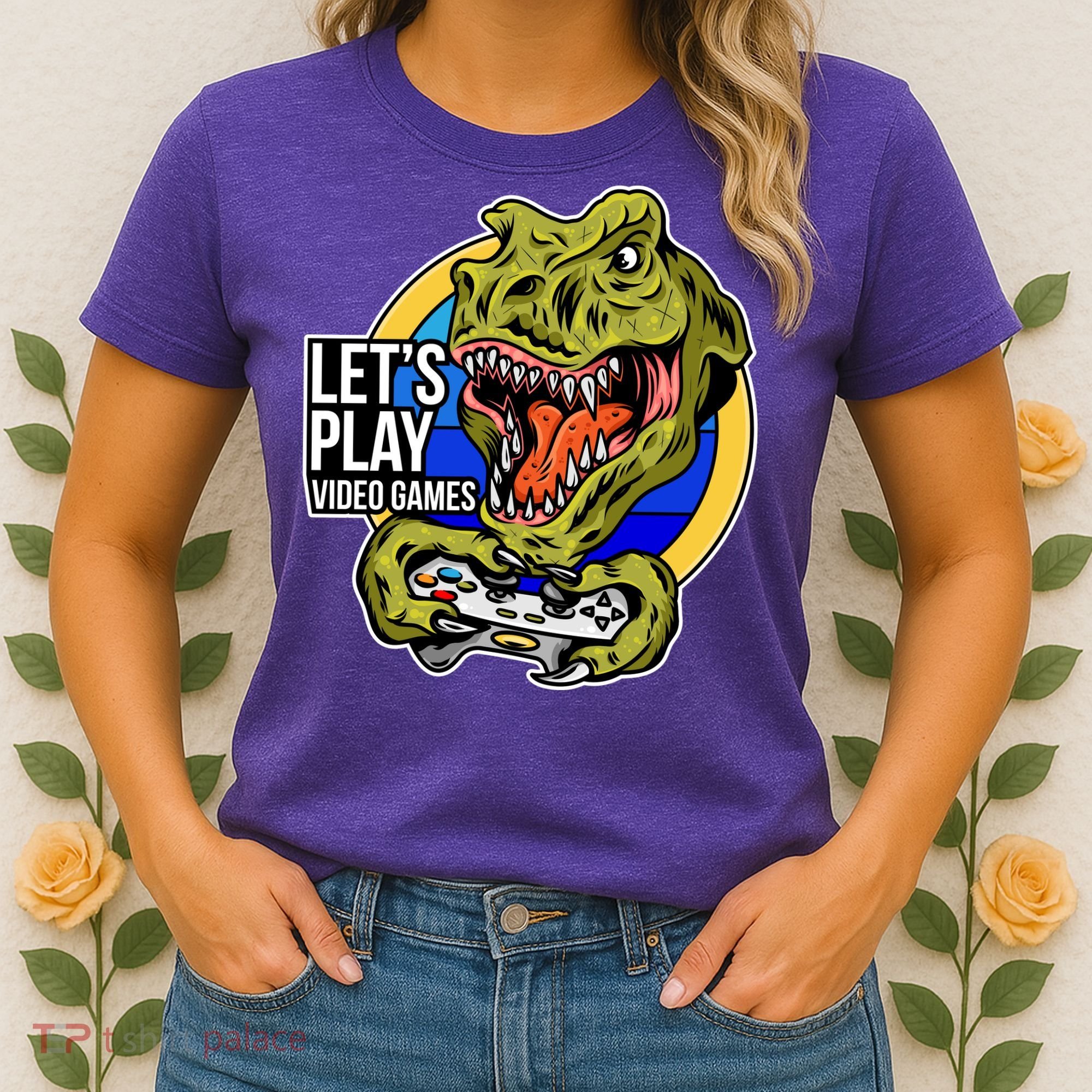 Lets Play Video Games T Rex Women's T-Shirt