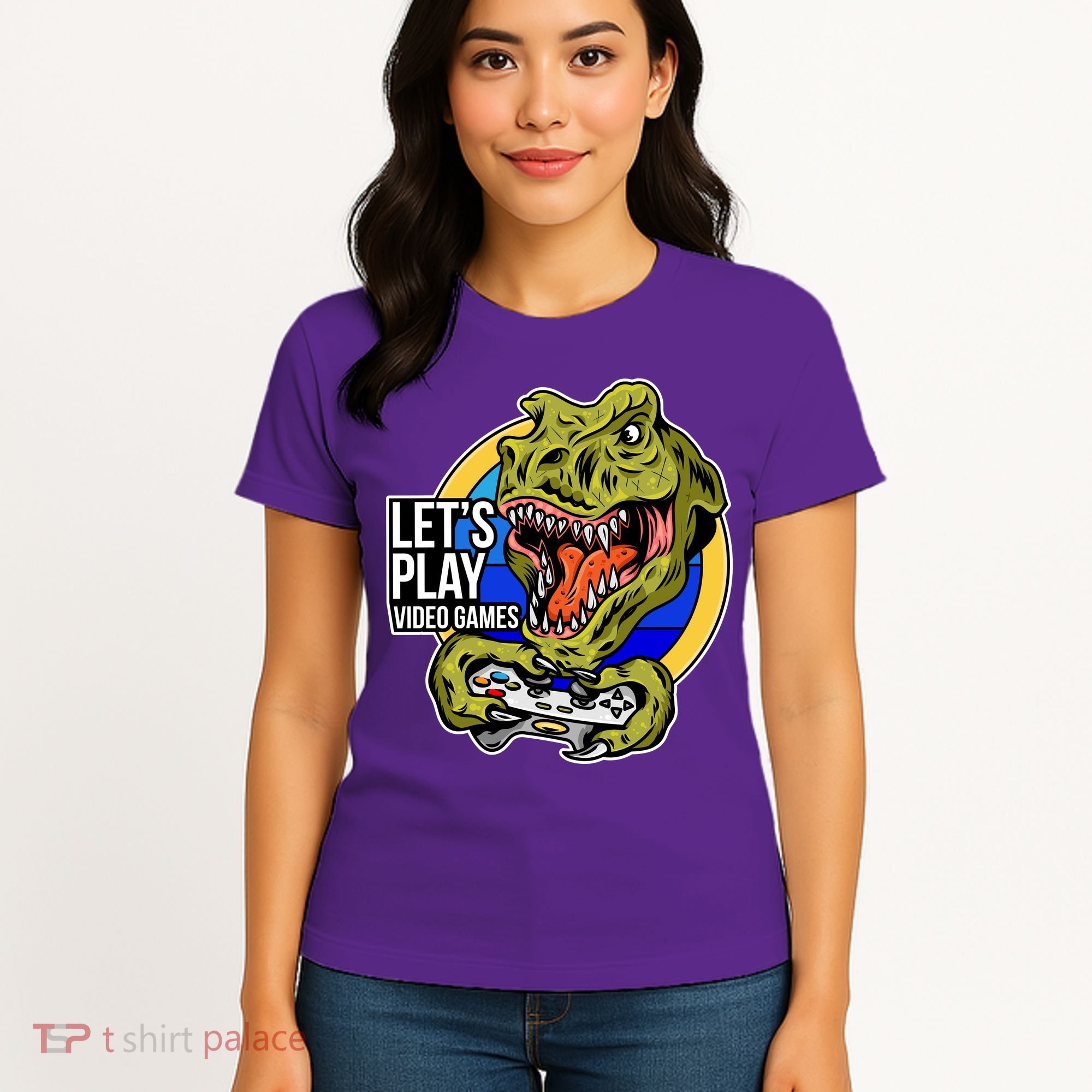 Lets Play Video Games T Rex Women's T-Shirt
