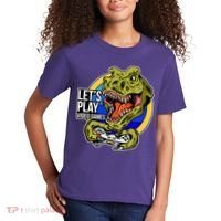 Lets Play Video Games T Rex Kids T-Shirt thumb 2