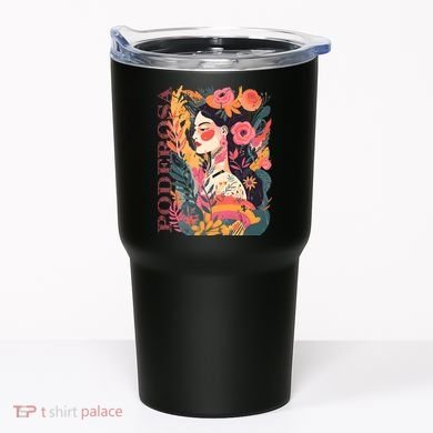 Latina Poderosa Vintage Retro Floral Tumbler