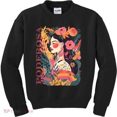 Latina Poderosa Vintage Retro Floral Kids Sweatshirt