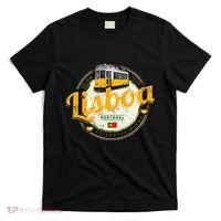 Lisbon Portugal With Retro Tram Vintage Souvenir T-Shirt thumb 0
