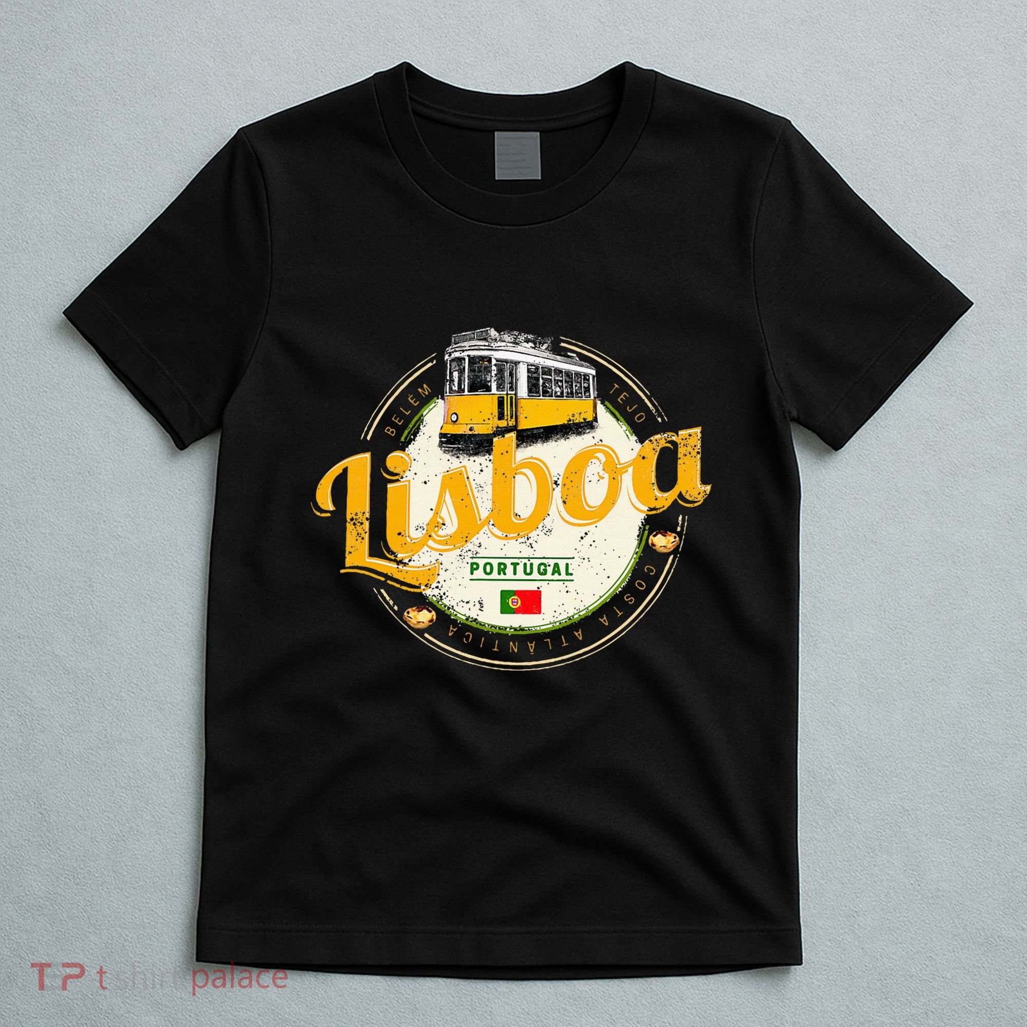 Lisbon Portugal With Retro Tram Vintage Souvenir T-Shirt