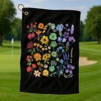 Lgbt Pride Wildflowers Pride Month Golf Towel thumb 1