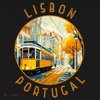 Lisbon Portugal Yellow Tram Retro Distressed Circle Women's Hoodie thumb 2