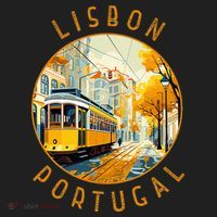 Lisbon Portugal Yellow Tram Retro Distressed Circle Tumbler thumb 3