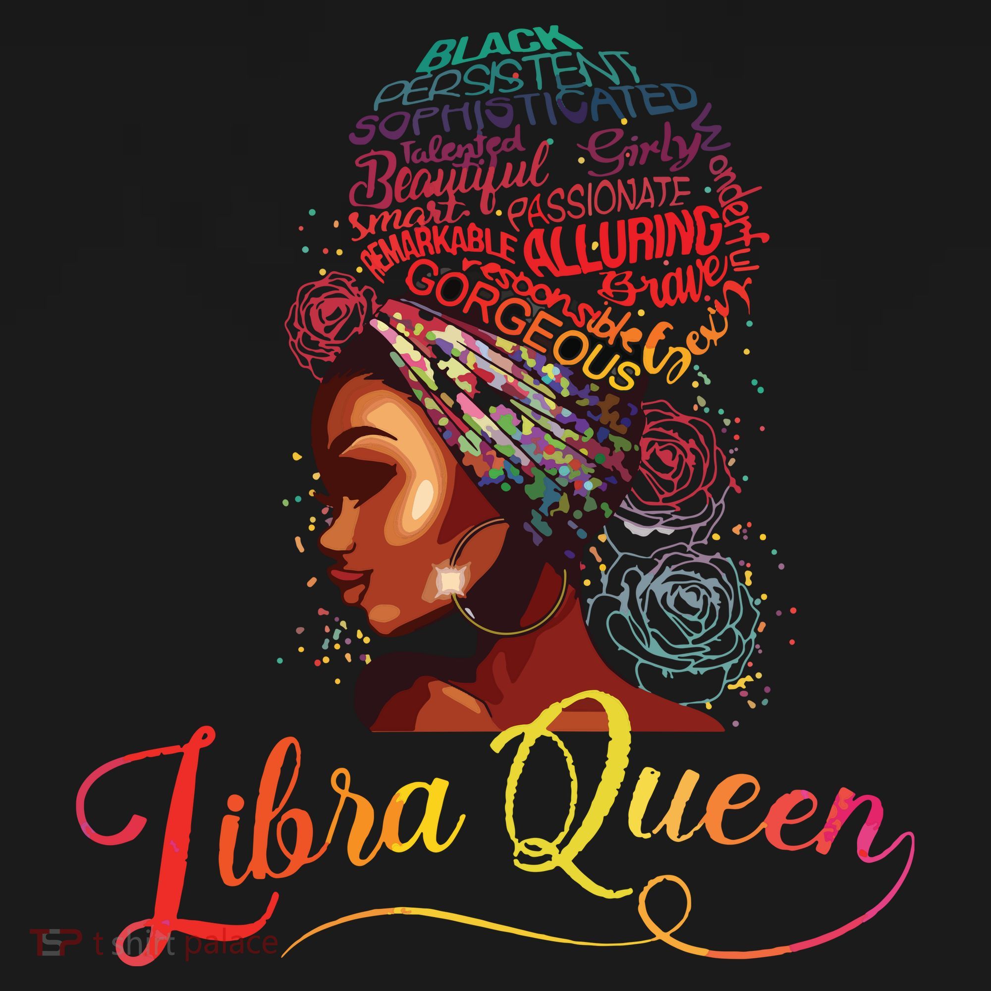 Libra Queen Afro Women September October Melanin Birthday Ornament