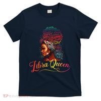 Libra Queen Afro Women September October Melanin Birthday T-Shirt thumb 0