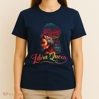 Libra Queen Afro Women September October Melanin Birthday T-Shirt thumb 4
