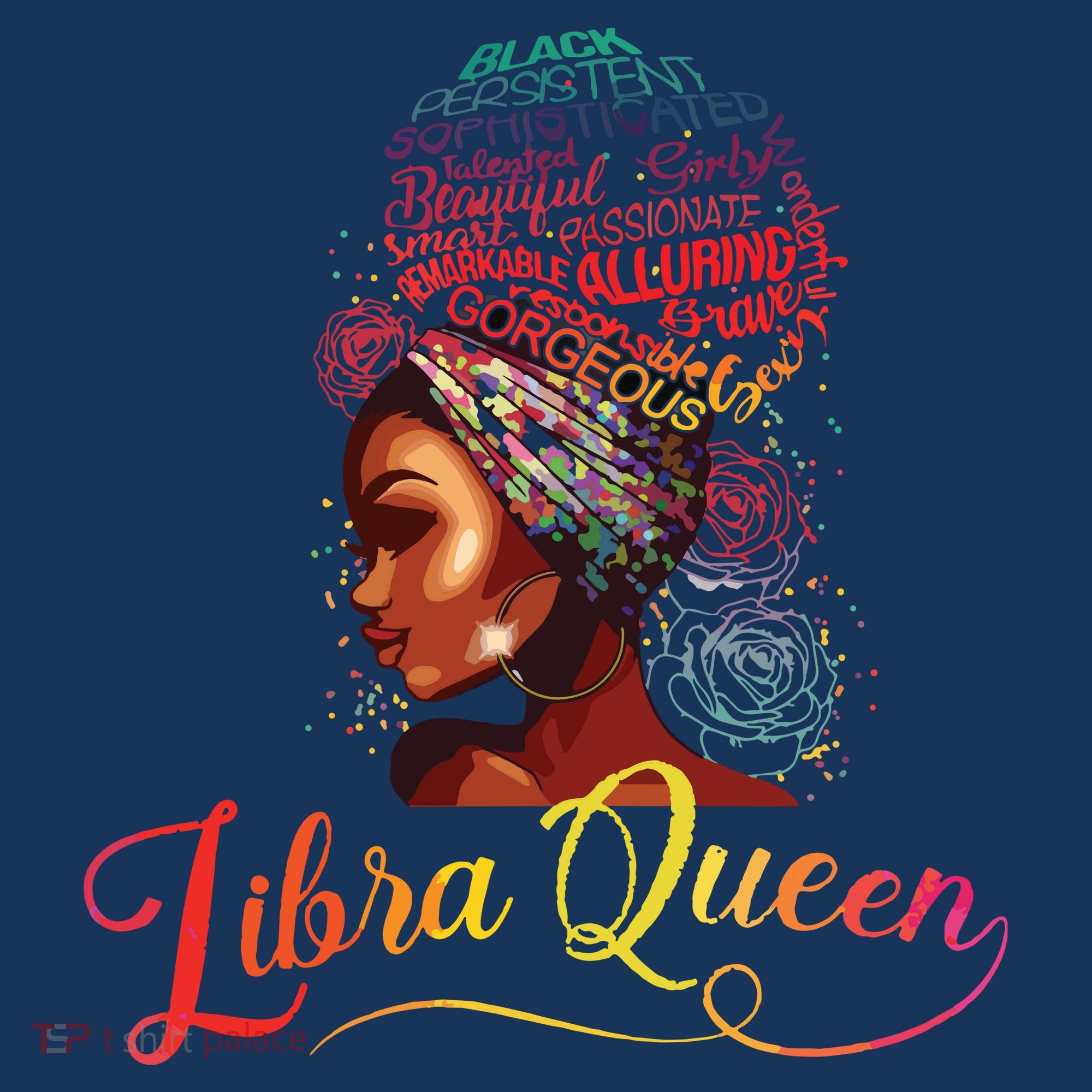 Libra Queen Afro Women September October Melanin Birthday Women's Hoodie