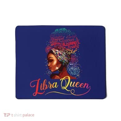Libra Queen Afro Women September October Melanin Birthday Mousepad