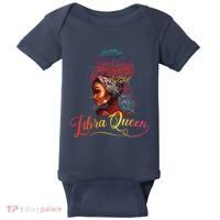 Libra Queen Afro Women September October Melanin Birthday Baby Bodysuit thumb 0