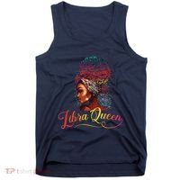 Libra Queen Afro Women September October Melanin Birthday Tank Top thumb 0