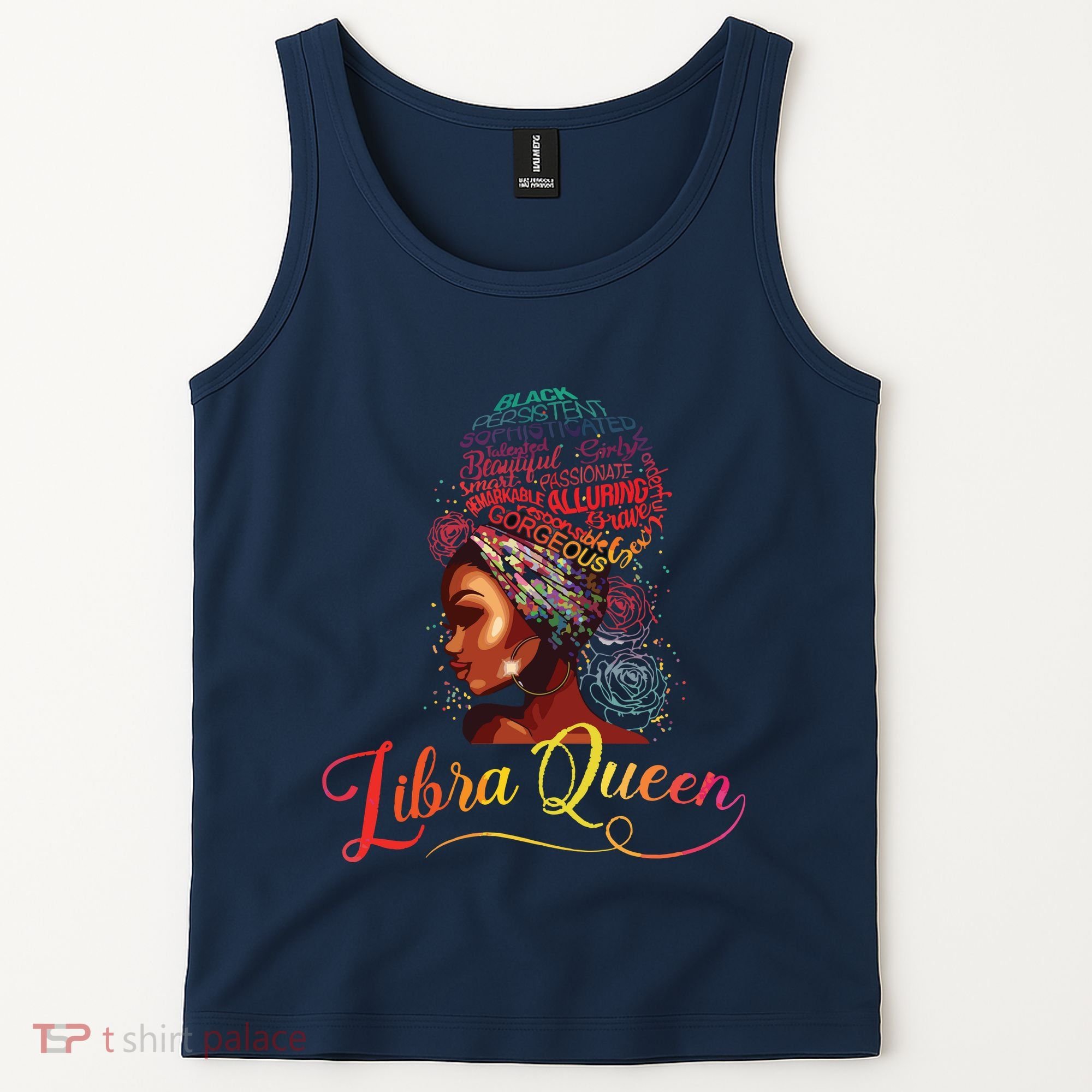 Libra Queen Afro Women September October Melanin Birthday Tank Top